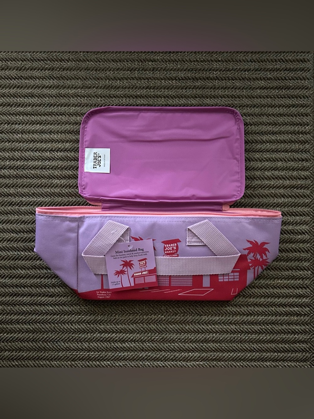 Trader Joe's Pink and Lavender Mini Insulated Bag
